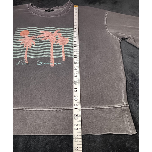 Rails Ramona Women's Large Sweatshirt Palm Spring Gray Terry Crewneck Relax Fit - Picture 12 of 12